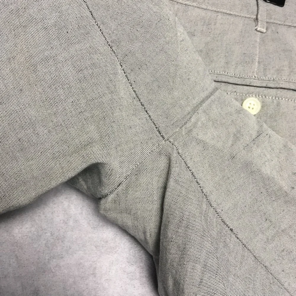 J Hilburn Mens Shorts size 36 Oxford Tailored Fit Linen Blend Heathered Gray‎